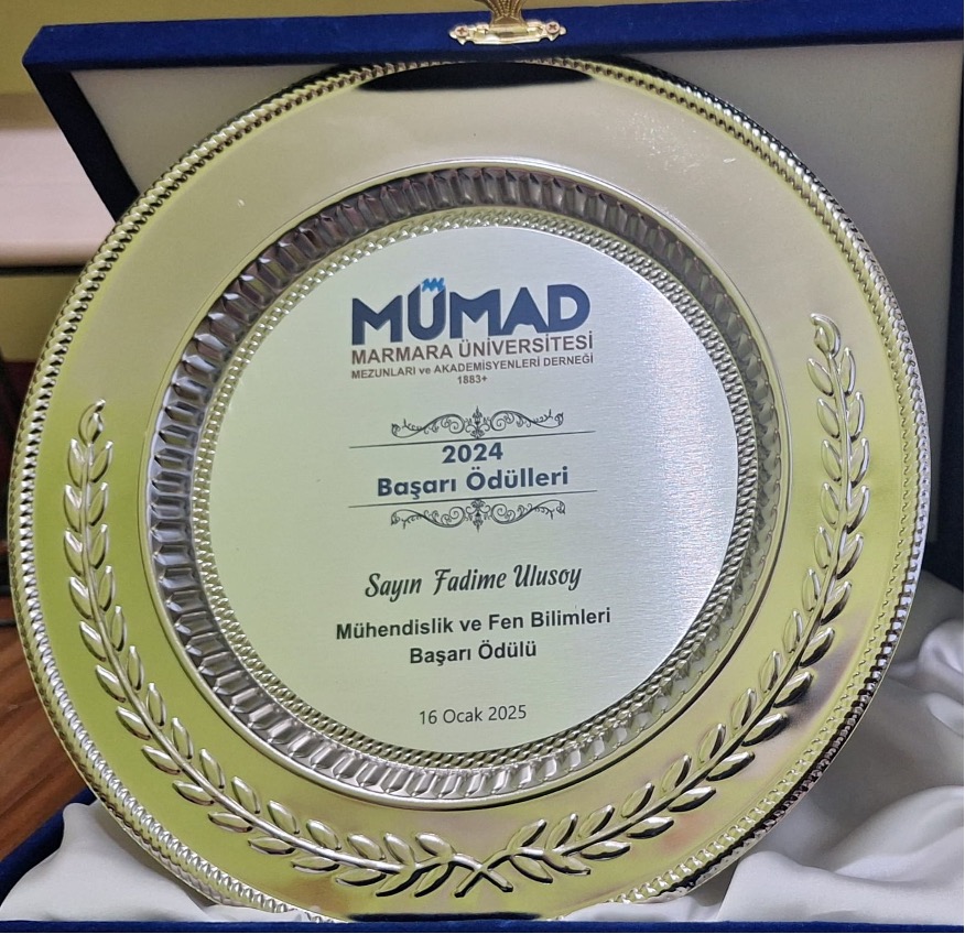 Doç. Dr. Fadime ULUSOY Hocamıza 2024 Yılında Alanında Başarılı Akademisyen Ödülü Verildi