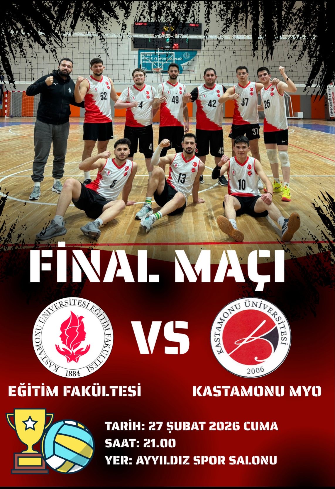 Fakülteler Arası Voleybol Turnuvasında Eğitim Fakültemiz Şampiyon Oldu