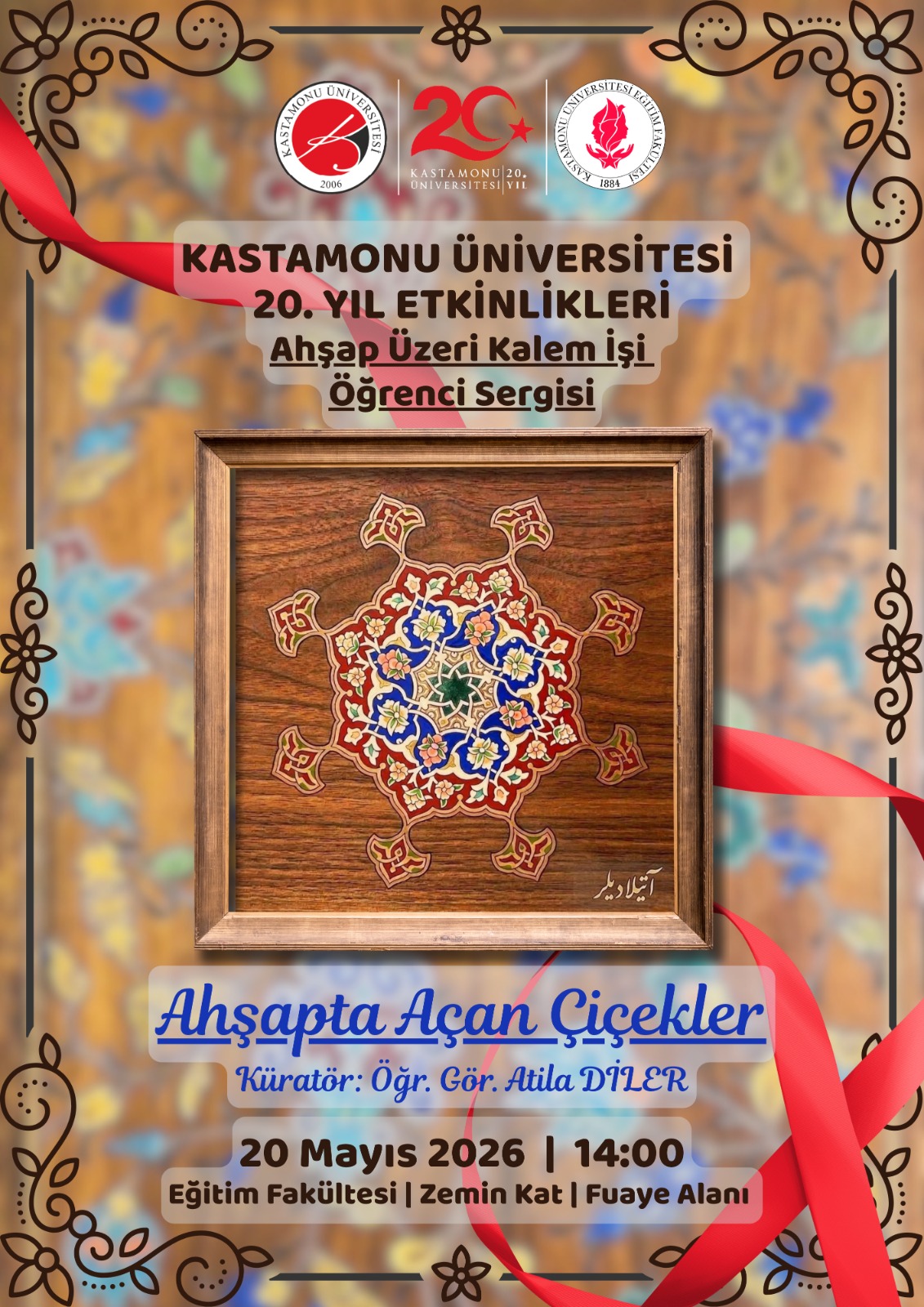 Kastamonu Üniversitesi 20. Yıl Etkinlikleri: Ahşap Üzeri Kalem İşi Öğrenci Sergisi
