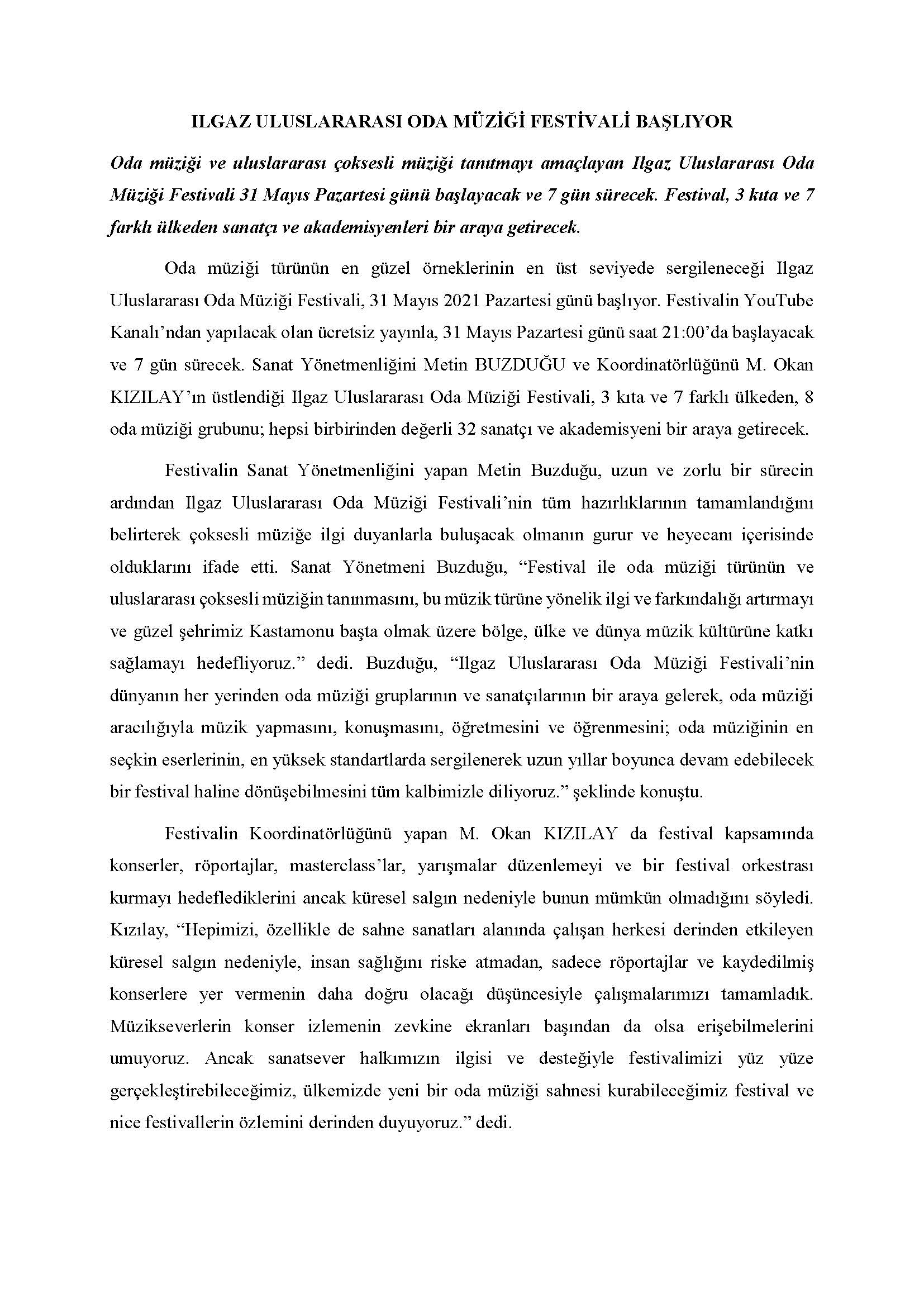 IICMF Press Bulletin Sayfa 1