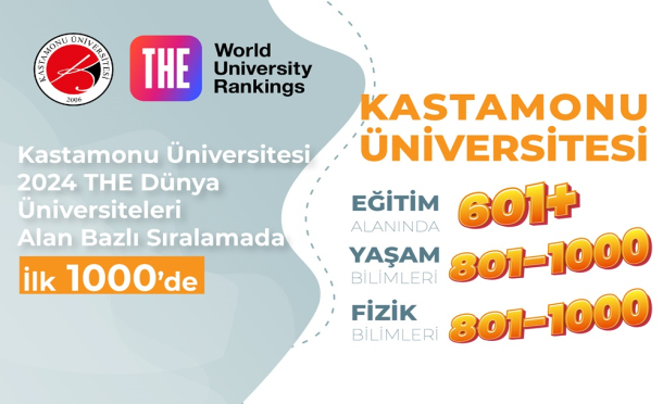 Kastamonu Üniversitesinden Gururlandıran Başarı: 2024 THE Dünya Üniversiteleri Alan Bazlı Sıralamasında İlk Defa Dünyanın En İyi İlk 1000 Üniversitesi Arasında