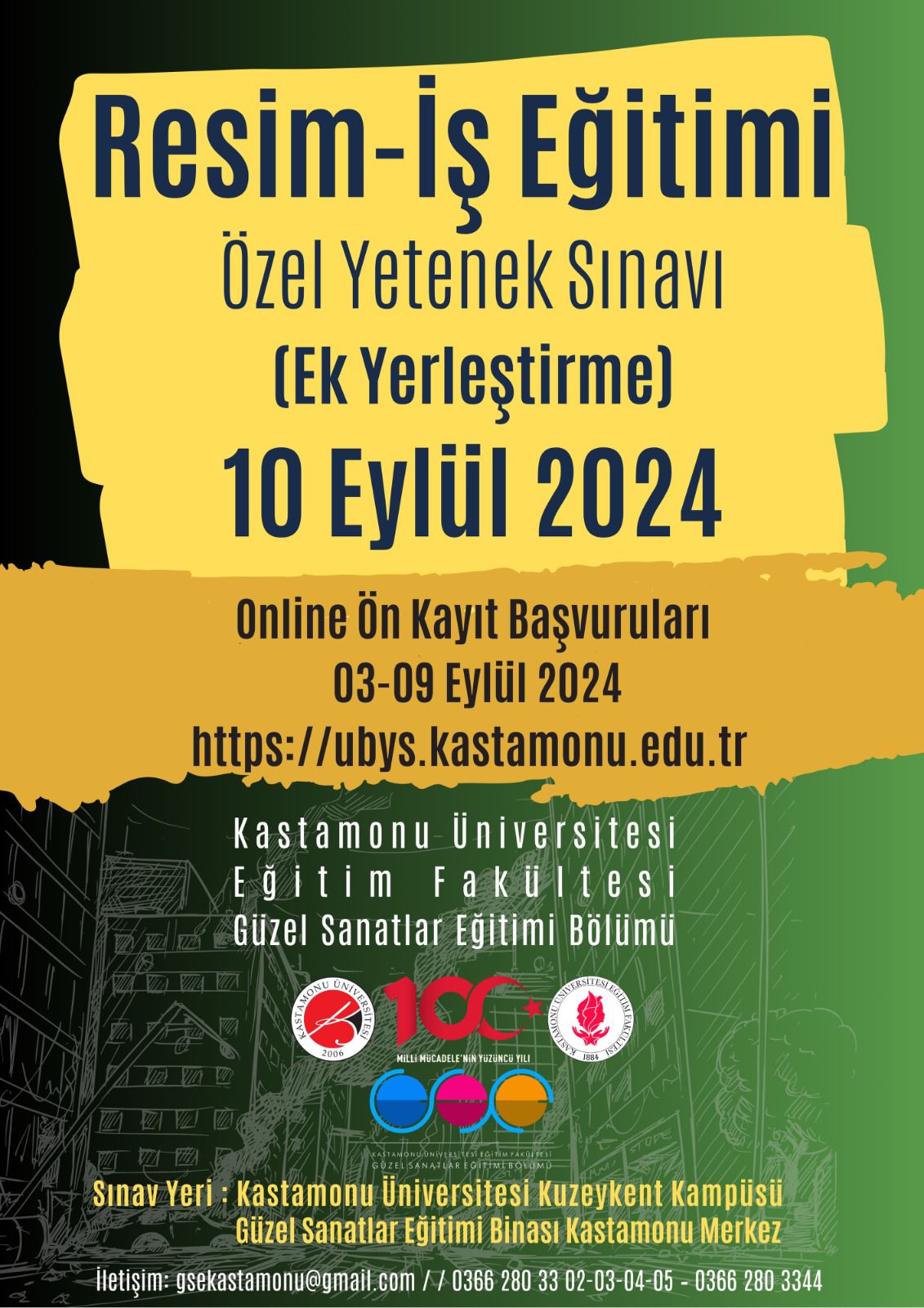 Resim-İş Eğitimi Özel Yetenek Sınavı (Ek Yerleştirme)