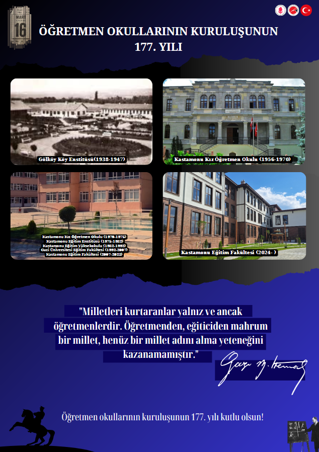 Öğretmen Okullarının Kuruluşunun 177. Yılı Kutlu Olsun.