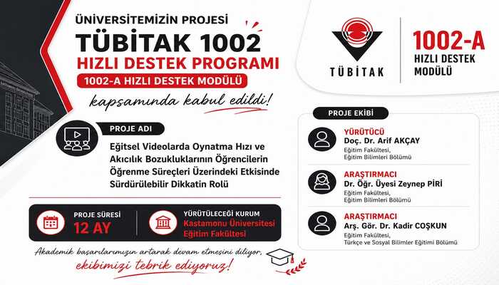 TÜBİTAK 1002-A Hızlı Destek Modülü Kapsamında Fakültemizden Yeni Proje Başarısı
